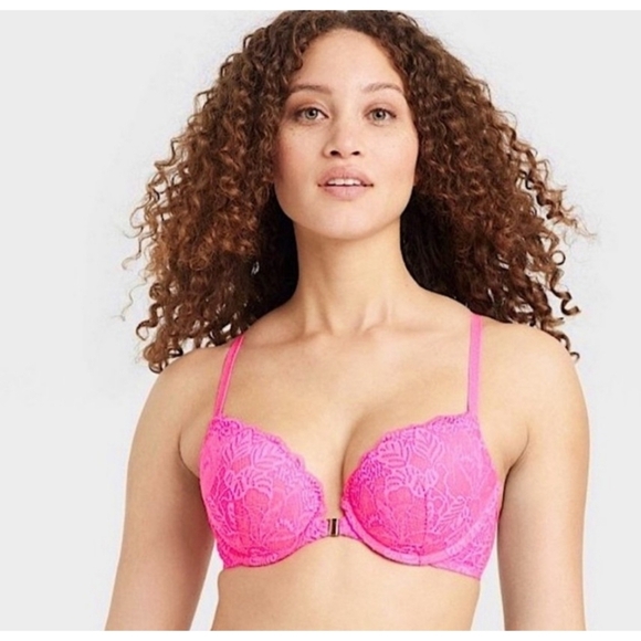 Auden Push-Up Demi Coverage Racerback bra Hot Pink Size 32C - Picture 1 of 11